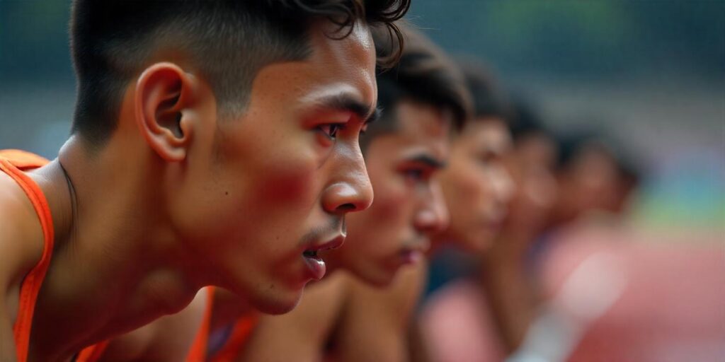 différentes phases d'un 100m