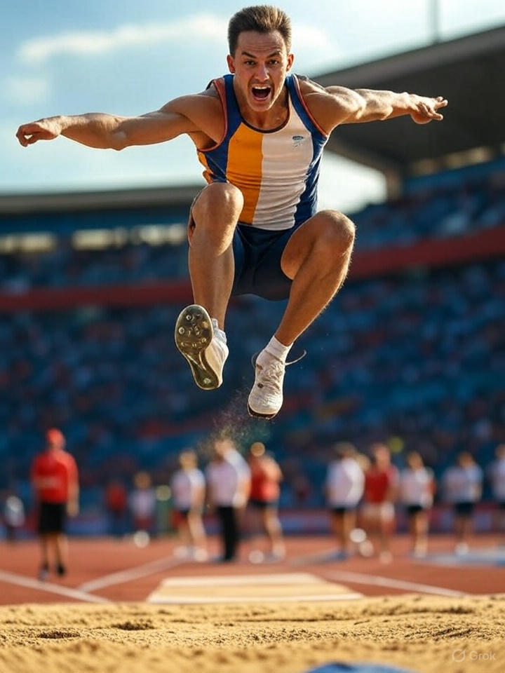 vitesse horizontale saut longueur